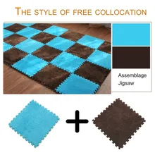 1 pc 30x30cm tapete de quebra-cabeça em casa eva espuma veludo tapete crianças playmat para o quarto sala estar decoração casa 5 cores(China)