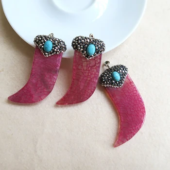 5PCS Tusk Horn Natural Pink stone Pendants, Pave Rhinestone Crystal Caps,Jewelry necklace making supplies PD63
5PCS Tusk Horn Natural Pink stone Pendants, Pave Rhinestone Crystal Caps,Jewelry necklace making supplies PD63