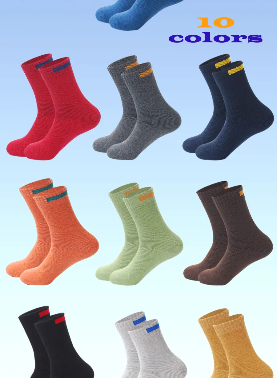 Solid Cloth Sign Design Merino Wool Socks Newly Autumn Winter Men Crew Socks LIONZONE Wool Mens Socks Hot Selling 10