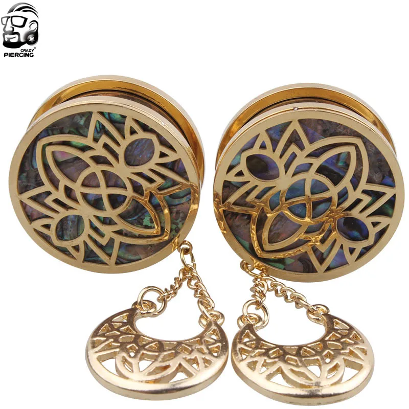 8mm-25mm A Pair Gold Dangle Ear Reamer Plugs Stainless Steel Screw Flesh Tunnel Expander Stretcher Body Tragus Piercing Jewelry
8mm-25mm A Pair Gold Dangle Ear Reamer Plugs Stainless Steel Screw Flesh Tunnel Expander Stretcher Body Tragus Piercing Jewelry