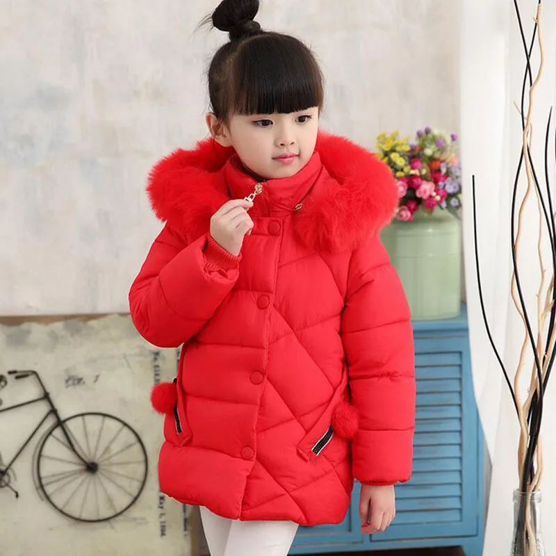 winter down jacket for girls thick cotton warm fur collar jacket children outwears for girls clothes kids coat (1)