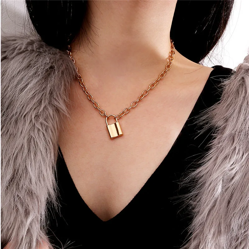 Fashion Gold Color Lock Pendant Necklaces for Women Long Chain Statement Necklace Female Elegant Party Collar Choker Jewelry
Fashion Gold Color Lock Pendant Necklaces for Women Long Chain Statement Necklace Female Elegant Party Collar Choker Jewelry