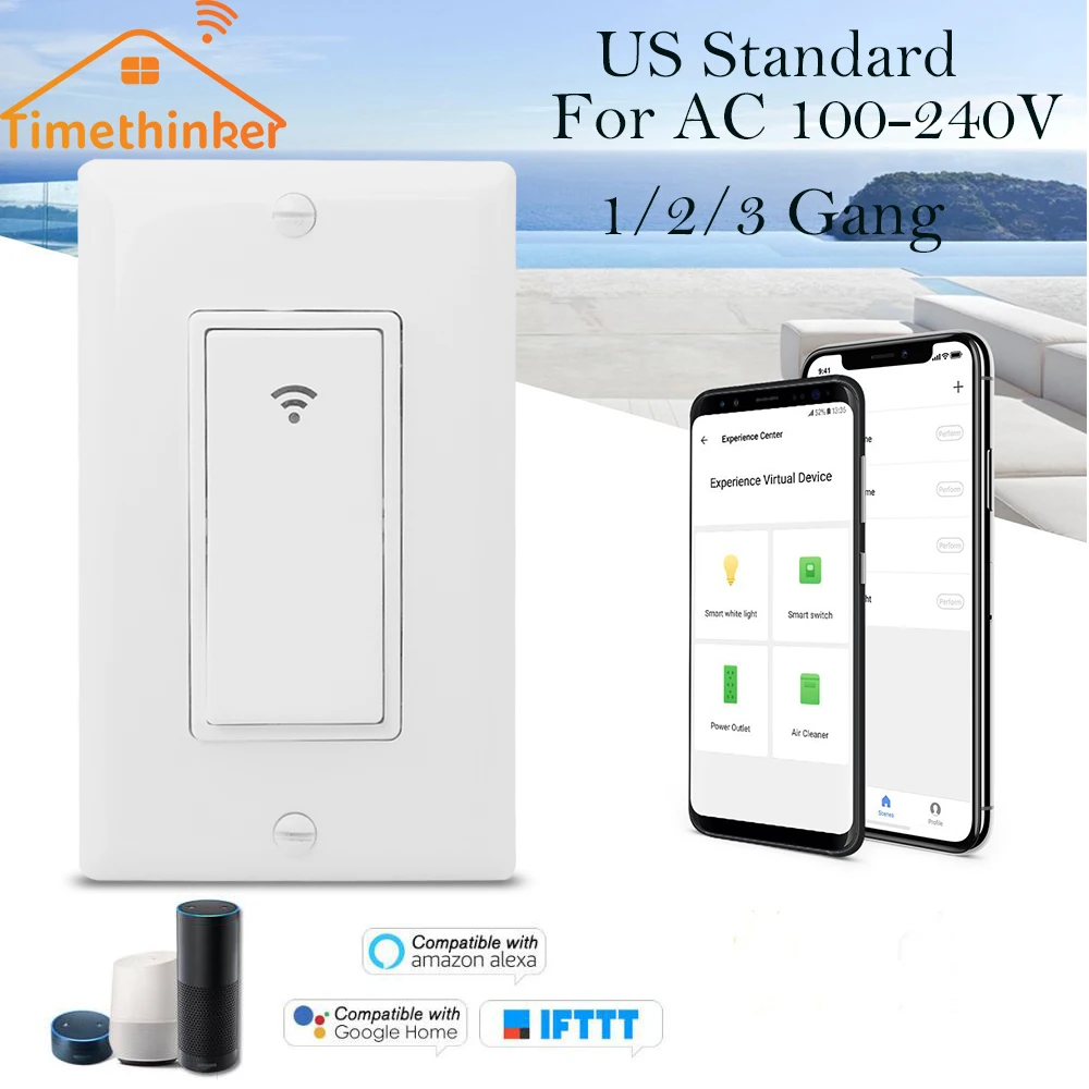 Timethinker Smart WiFi Switch In-Wall Light Switch Timer Module Voice Remote Control for Alexa Google Home IFTTT Smart Life APP
Timethinker Smart WiFi Switch In-Wall Light Switch Timer Module Voice Remote Control for Alexa Google Home IFTTT Smart Life APP
