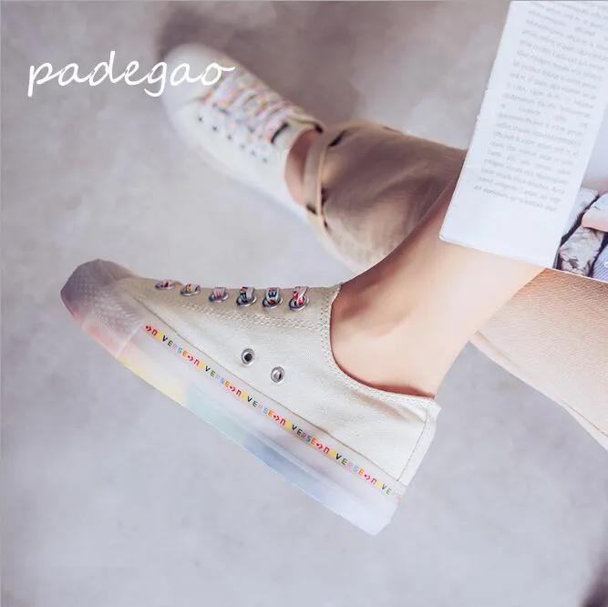 Ins explosion models women's shoes trend fashion rainbow canvas shoes women's colorful shoes rainbow jelly shoes women A117
Ins explosion models women's shoes trend fashion rainbow canvas shoes women's colorful shoes rainbow jelly shoes women A117
