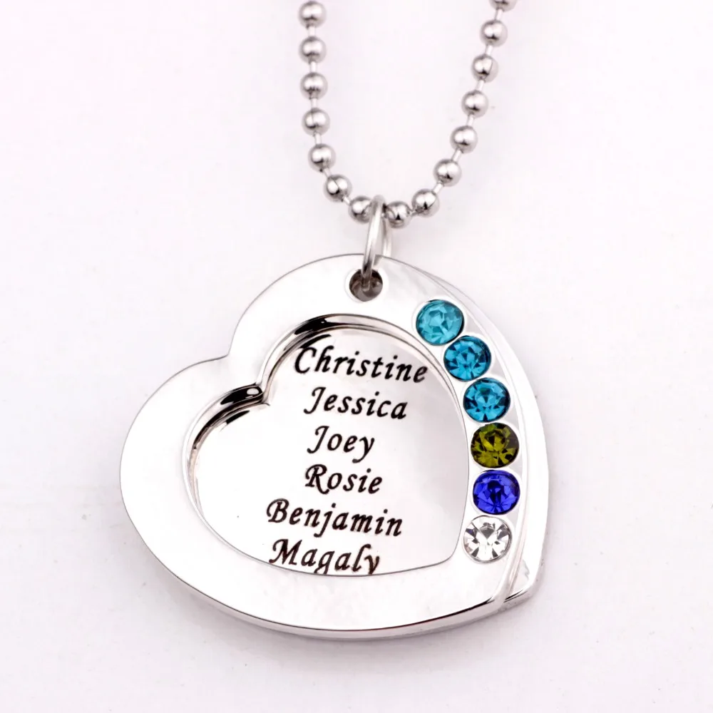Family Heart Pendant Necklace with Birthstones 2018 New Arrival Long Birthstone Necklaces Custom Made Any Name YP2545
Family Heart Pendant Necklace with Birthstones 2018 New Arrival Long Birthstone Necklaces Custom Made Any Name YP2545