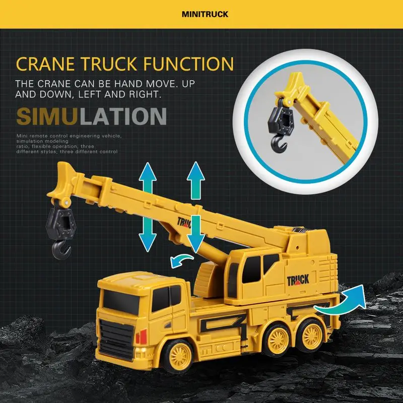 164 Mini RC Dump truck Excavator Crane Truck Radio Controlled Machine RC Car Remote Control Toys for Children Christmas Gift (12)