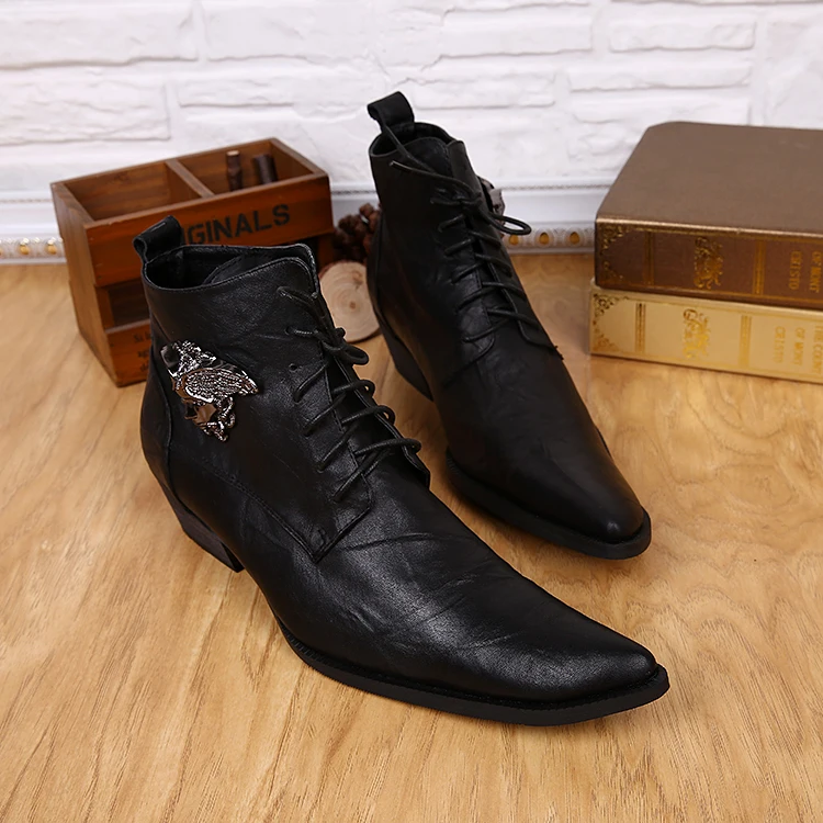 European style 2017 men's cool ankle boots pointed toe lace up black real leather short boots for men winter boots dropshipping
European style 2017 men's cool ankle boots pointed toe lace up black real leather short boots for men winter boots dropshipping
