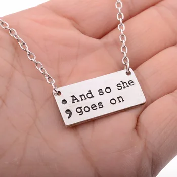 Bespmosp 24PCS/Lot Wholesale Hand Stamped Necklace"And So She Goes On"Semicolon Mental Health Awareness Pendant Charms Jewelry
Bespmosp 24PCS/Lot Wholesale Hand Stamped Necklace"And So She Goes On"Semicolon Mental Health Awareness Pendant Charms Jewelry