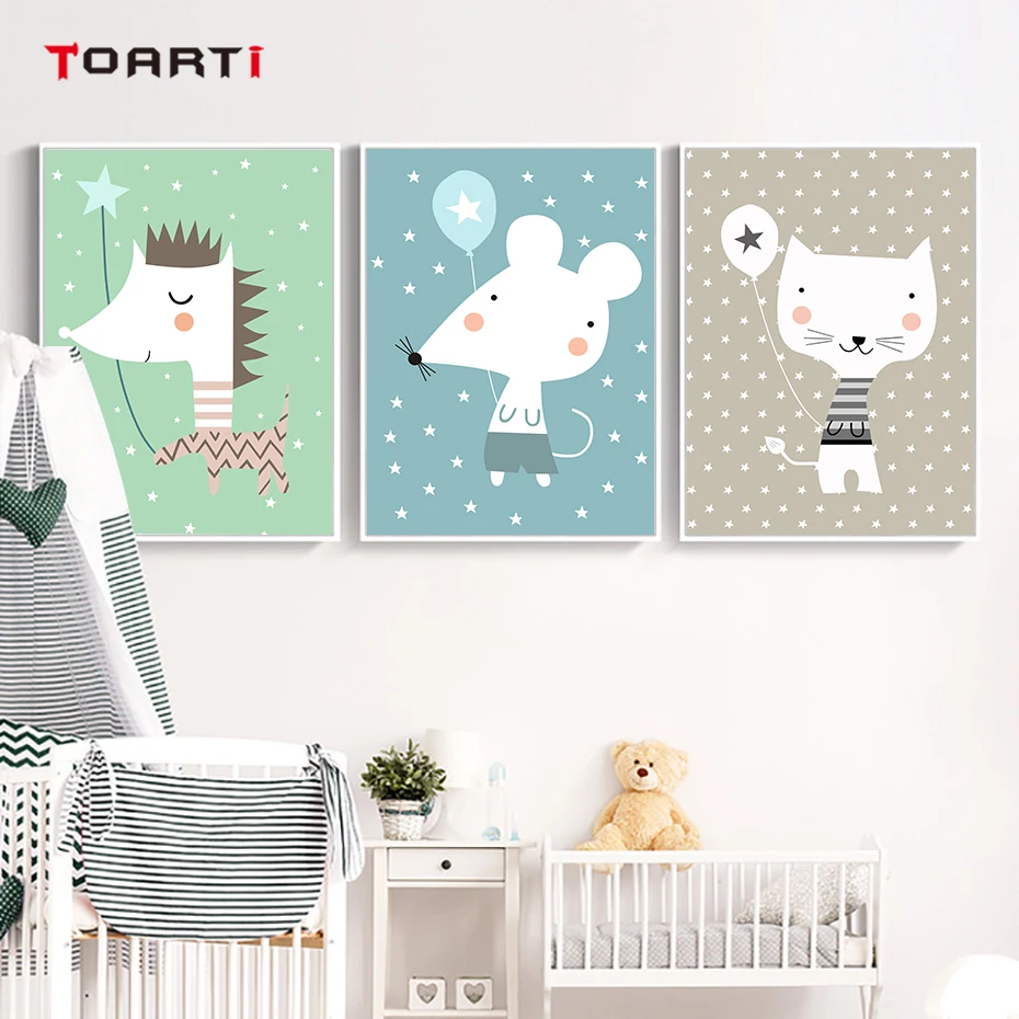 Funny Cat Horse Star Poster And Prints Wall Art Canvas Painting (5)