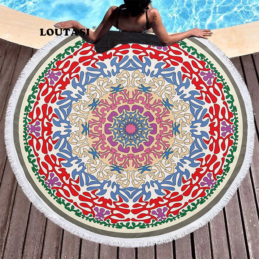 LOUTASI Mandala Geometric Round Beach Towel Tassels Bohemia Microfiber Beach Towel For Adults Picnic Yoga Mat Blanket Cover Up
LOUTASI Mandala Geometric Round Beach Towel Tassels Bohemia Microfiber Beach Towel For Adults Picnic Yoga Mat Blanket Cover Up