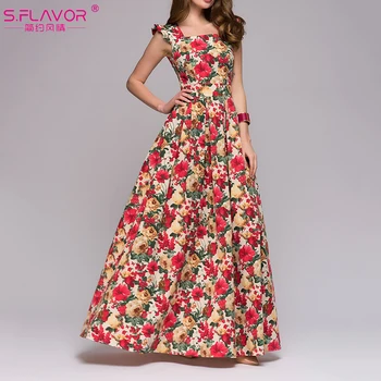 S.Flavor Women Printing Party Dress 2018 Popular Sleeveless Square Collar Sexy Long Vestidos Women Elegant Autumn Pleated Dress
S.Flavor Women Printing Party Dress 2018 Popular Sleeveless Square Collar Sexy Long Vestidos Women Elegant Autumn Pleated Dress