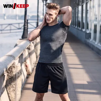 Summer Men Professional Flexible Fitness Tracksuit Slim Fit Quick Dry Short Sleeve Sportswear Gym Bodybuilding Jogging Male Suit
Summer Men Professional Flexible Fitness Tracksuit Slim Fit Quick Dry Short Sleeve Sportswear Gym Bodybuilding Jogging Male Suit
