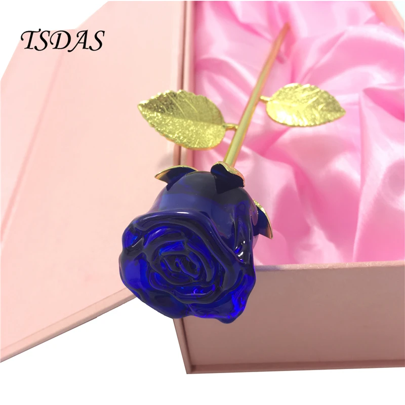 Free Shipping 1pc 3*23cm Blue Crystal Rose Flower Gold Plated With Gift Box Crystal Flower Nice Wedding Return Gift
Free Shipping 1pc 3*23cm Blue Crystal Rose Flower Gold Plated With Gift Box Crystal Flower Nice Wedding Return Gift