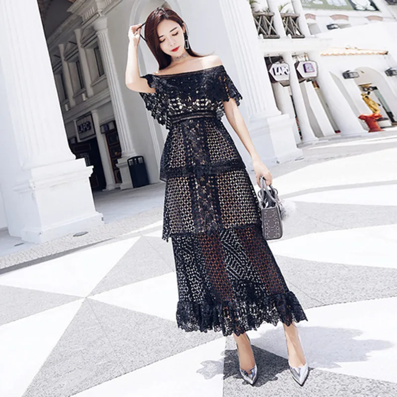 High Quality New Self Portrait Dress Women Designer Sexy Off Shoulder Hollow Out Sweet 2019 Female Lace Pleated Dresses
High Quality New Self Portrait Dress Women Designer Sexy Off Shoulder Hollow Out Sweet 2019 Female Lace Pleated Dresses