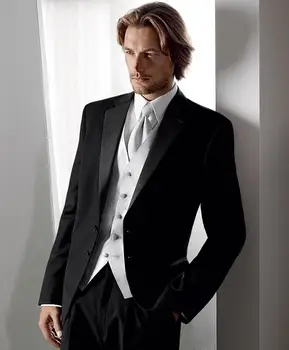 High Quality Two Button Black Groom Tuxedos Groomsmen Men's Wedding Prom Suits Custom Made (Jacket+Pants+Vest+Tie) K:286
High Quality Two Button Black Groom Tuxedos Groomsmen Men's Wedding Prom Suits Custom Made (Jacket+Pants+Vest+Tie) K:286