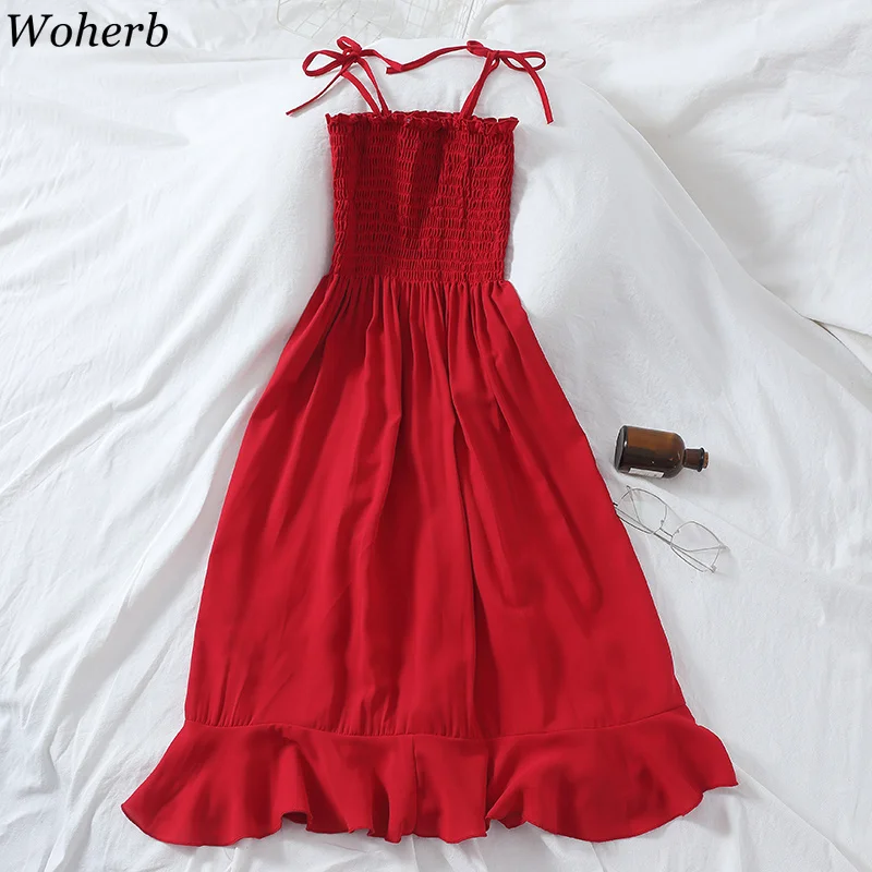 Woherb Spaghetti Strap Dress Women 2019 Summer Elegant Sleeveless Tank Dress Ladies Casual Solid Basic Dresses Vestidos 21580 
Woherb Spaghetti Strap Dress Women 2019 Summer Elegant Sleeveless Tank Dress Ladies Casual Solid Basic Dresses Vestidos 21580