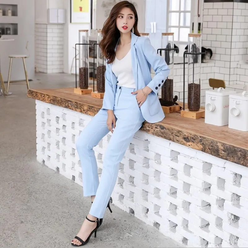Blue suit female suit summer fashion casual lady work uniform Slim temperament small suit
Blue suit female suit summer fashion casual lady work uniform Slim temperament small suit