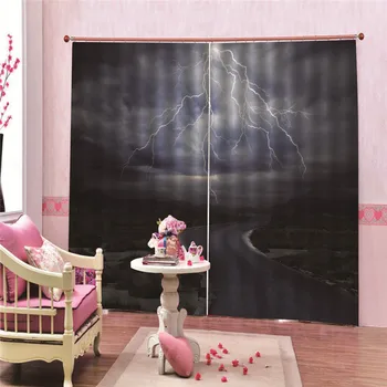 Lightning 1pcs Window Curtains Blackout For Bedroom Living Room Punch Curtain Polyester Washable Home Decor Para Rideaux
Lightning 1pcs Window Curtains Blackout For Bedroom Living Room Punch Curtain Polyester Washable Home Decor Para Rideaux