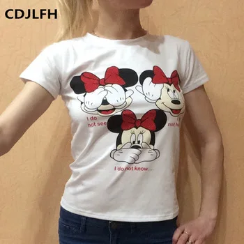 2017 Newest France High-end Brand Harajuku Sexy Women Casual T Shirt Round Neck Short Sleeve Shirt Fashion Loose Blusa Top