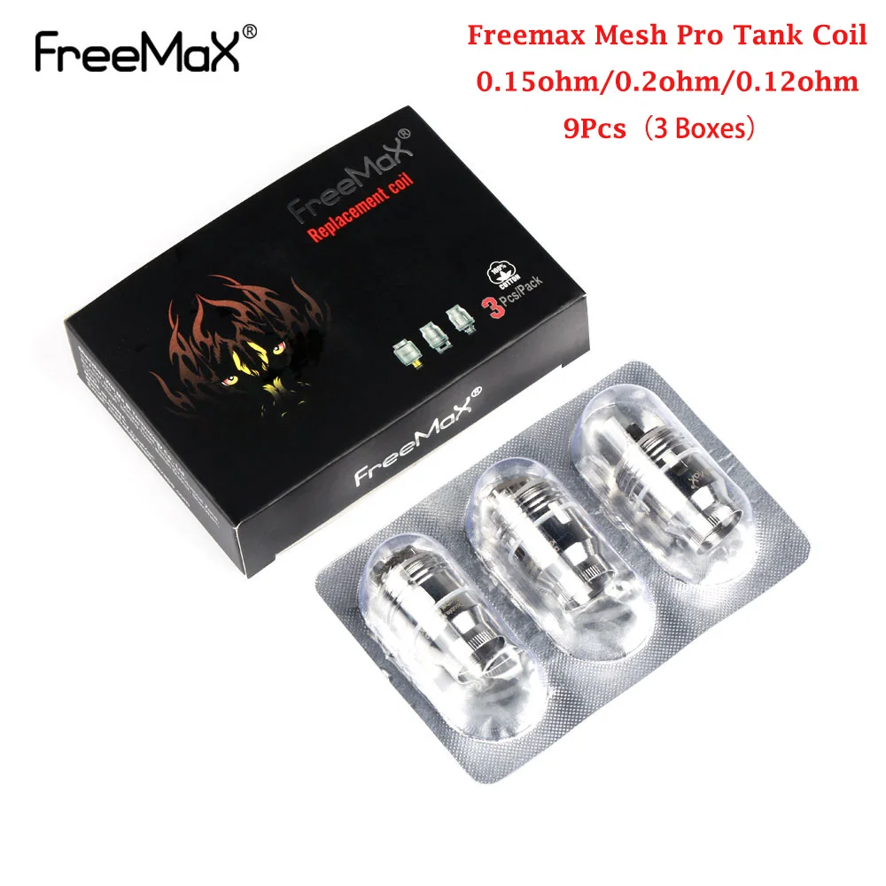 9Pcs Original Freemax Mesh Pro Tank Coil Single 0.15ohm/Double 0.2ohm/Triple 0.15ohm/SS316L Single 0.12ohm Coils Core Head
9Pcs Original Freemax Mesh Pro Tank Coil Single 0.15ohm/Double 0.2ohm/Triple 0.15ohm/SS316L Single 0.12ohm Coils Core Head
