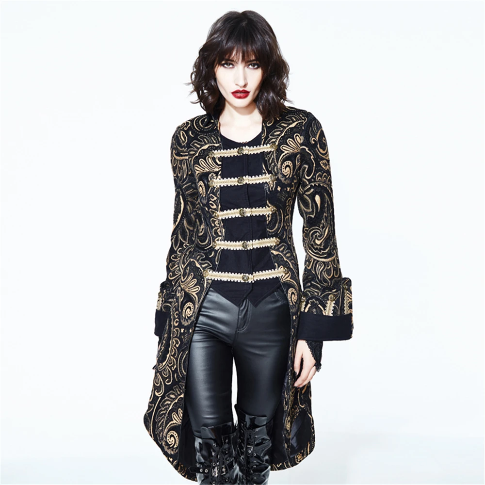 Gothic Palace Women Long Jackets Printing Breasted Party Jackets Slim-fitting Gold Stand Collar Tail Coats
Gothic Palace Women Long Jackets Printing Breasted Party Jackets Slim-fitting Gold Stand Collar Tail Coats