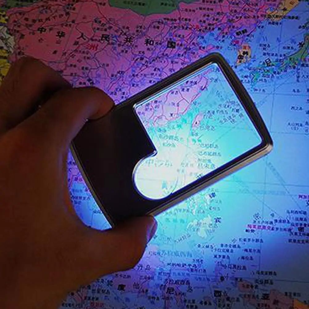 Portable Ultra Thin Card Reading Illuminated Magnifier 3X 6X LED Light Square Credit Card double lenses portable Pocket Loupe
Portable Ultra Thin Card Reading Illuminated Magnifier 3X 6X LED Light Square Credit Card double lenses portable Pocket Loupe