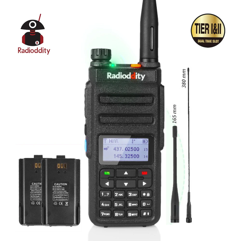 Radioddity GD-77 Dual Band Dual Time Slot DMR Digital/Analog Two Way Radio 136-174 /400-470MHz Ham Walkie Talkie with Battery
Radioddity GD-77 Dual Band Dual Time Slot DMR Digital/Analog Two Way Radio 136-174 /400-470MHz Ham Walkie Talkie with Battery