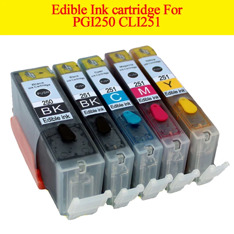 GN 5pcs PGI250 CLI251 edible ink cartridge For Canon PIXMA MG5420 MG5422 MG5520 MG5522 MG6420 IP7220 MX722 MX922 IX6820 printer
GN 5pcs PGI250 CLI251 edible ink cartridge For Canon PIXMA MG5420 MG5422 MG5520 MG5522 MG6420 IP7220 MX722 MX922 IX6820 printer