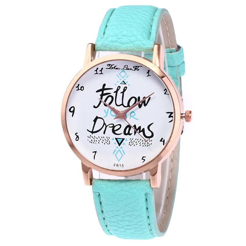 2019 Women's Fashion Casual PU Leather Strap Analog Quartz Round Watch Clock Follow your Dreams Wristwatch Relogio Feminino Gift
2019 Women's Fashion Casual PU Leather Strap Analog Quartz Round Watch Clock Follow your Dreams Wristwatch Relogio Feminino Gift
