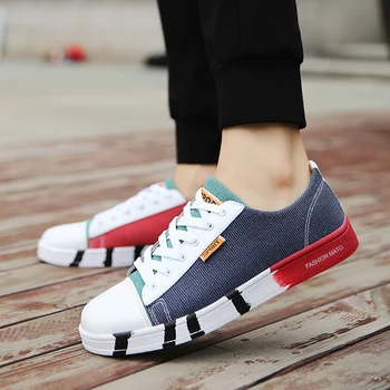 2018 Men Shoes Fashion Canavs shoes Lace Up Round Toe Breathable Casual Shoes Men Flat Leisure Brand Shoes Men Chaussures Homme