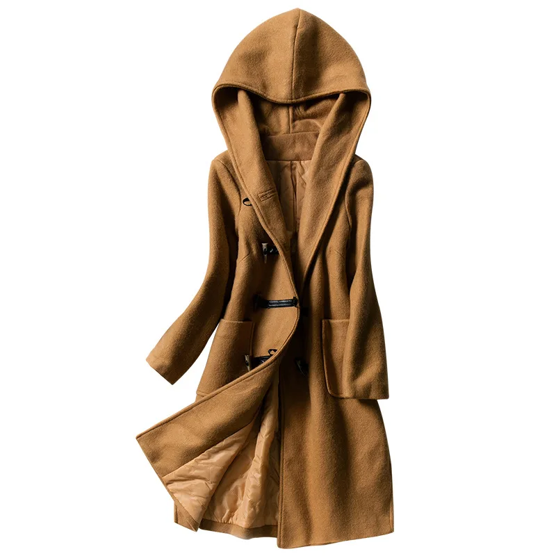 New Women Hooded Winter Wool Coat Full Sleeve Autumn Winter Warm Female Long Cloaks Outwear Horn Button Coat Plus Size 5XL
New Women Hooded Winter Wool Coat Full Sleeve Autumn Winter Warm Female Long Cloaks Outwear Horn Button Coat Plus Size 5XL