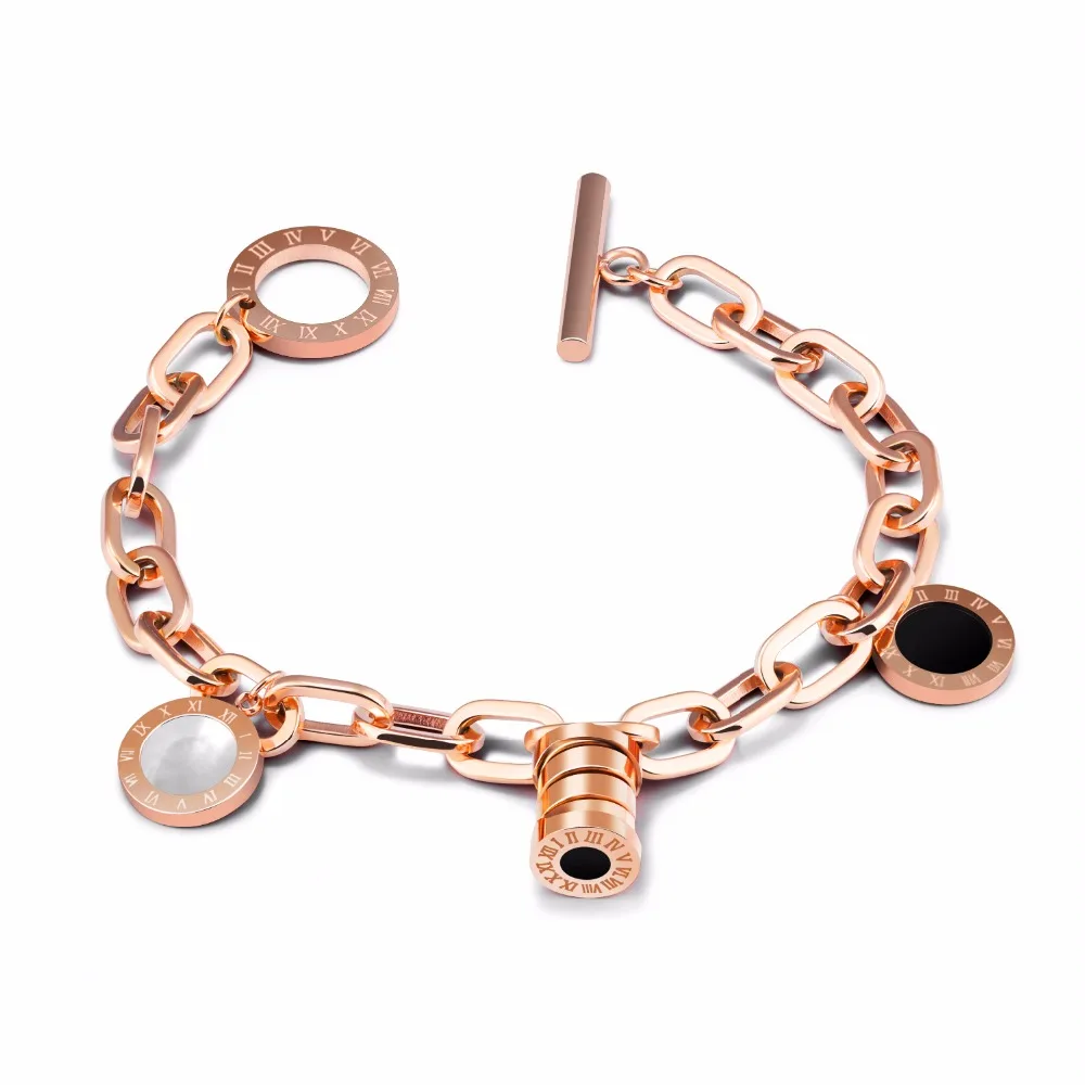 Classic Titanium Steel Circle Bracelet Women jewelry Roman Number Chain Birthday Gift Never Fade free shipping GS850
Classic Titanium Steel Circle Bracelet Women jewelry Roman Number Chain Birthday Gift Never Fade free shipping GS850