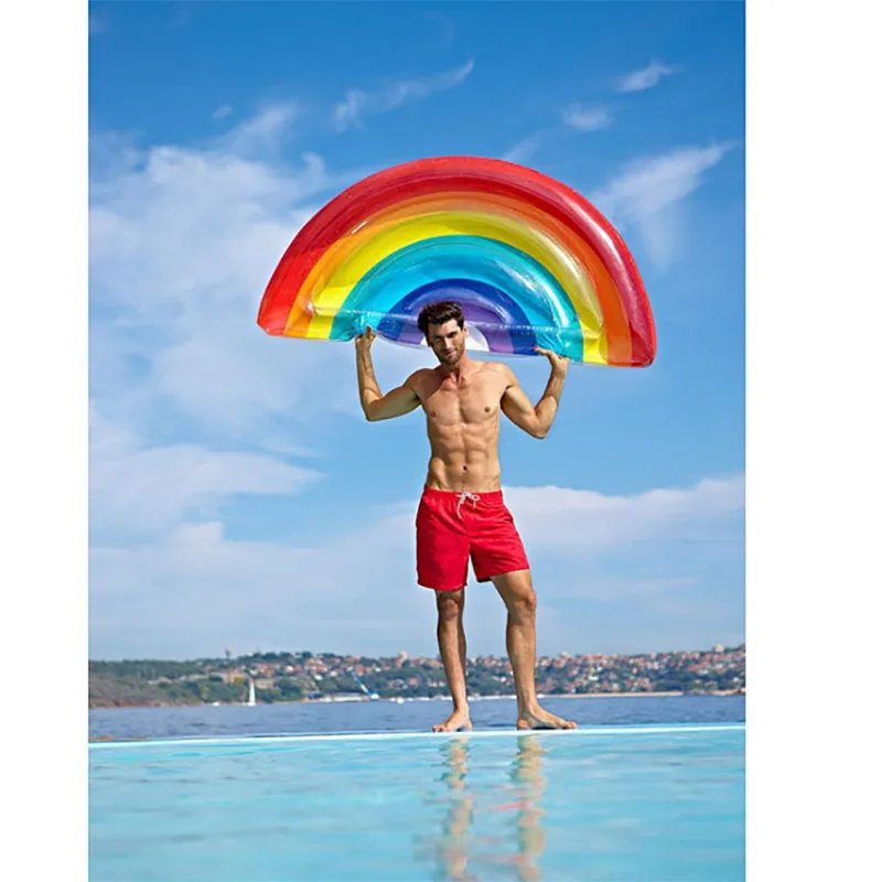 The new rainbow flamingo floats a half-round watermelon in a series of pineapple fruit floats
The new rainbow flamingo floats a half-round watermelon in a series of pineapple fruit floats