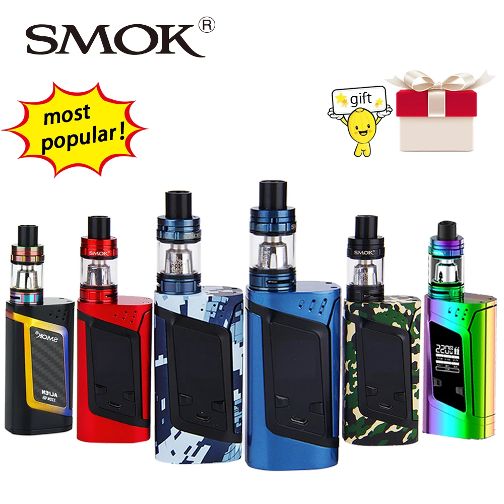 

Original 220W SMOK Alien Vape Kit with Smok TFV8 Baby Tank 3ml Atomizer & Box Mod E-cig Starter Kit VS Smok T-priv/G320/Procolor