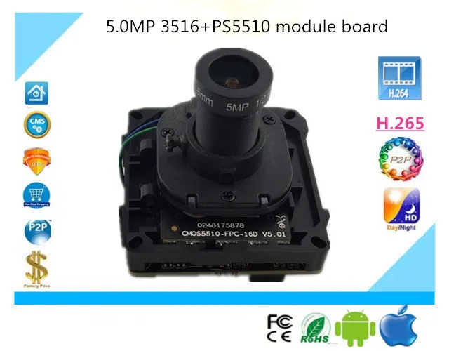 H.265/H.264 5.0MP 2592*1944 3516+PS5510 1/2.5 CMOS IP Camera Module Board FishEye Panorama IRC CMS XMEYE CMS
H.265/H.264 5.0MP 2592*1944 3516+PS5510 1/2.5 CMOS IP Camera Module Board FishEye Panorama IRC CMS XMEYE CMS