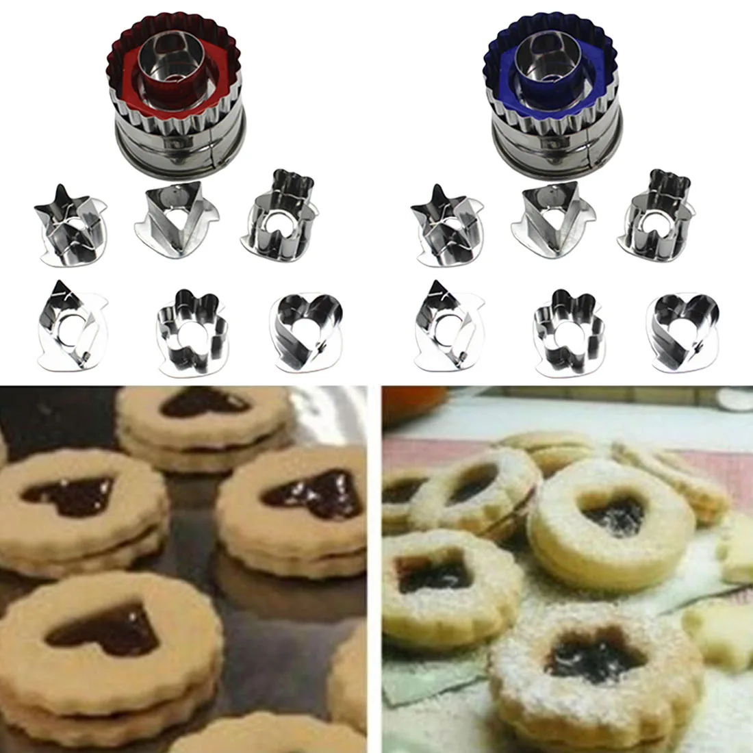 8pcs/set Stainless Steel Cookie Cutters Plunger Biscuit DIY Mold Star Heart Cutter Baking Mould Stencils Pastry Baking Moulds
8pcs/set Stainless Steel Cookie Cutters Plunger Biscuit DIY Mold Star Heart Cutter Baking Mould Stencils Pastry Baking Moulds
