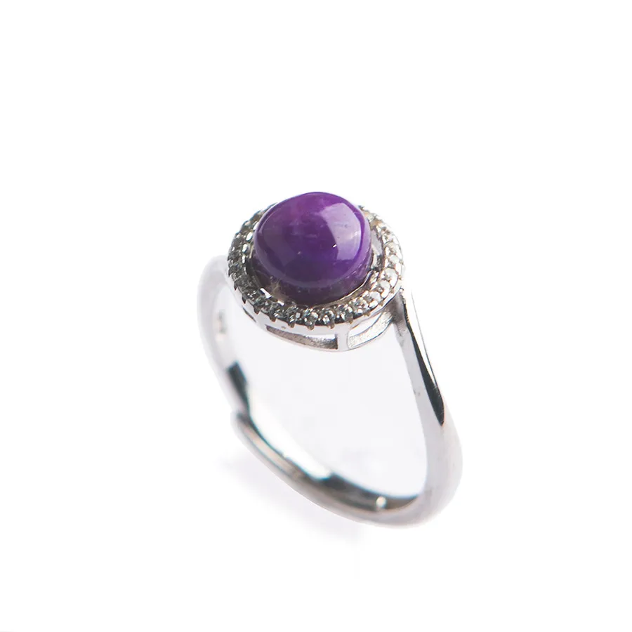 Adjuestable Genuine Natural sugilite Gems Purple Crystal Round Stone Beads Fashion Women Lady Sliver Ring 7*7mm
Adjuestable Genuine Natural sugilite Gems Purple Crystal Round Stone Beads Fashion Women Lady Sliver Ring 7*7mm