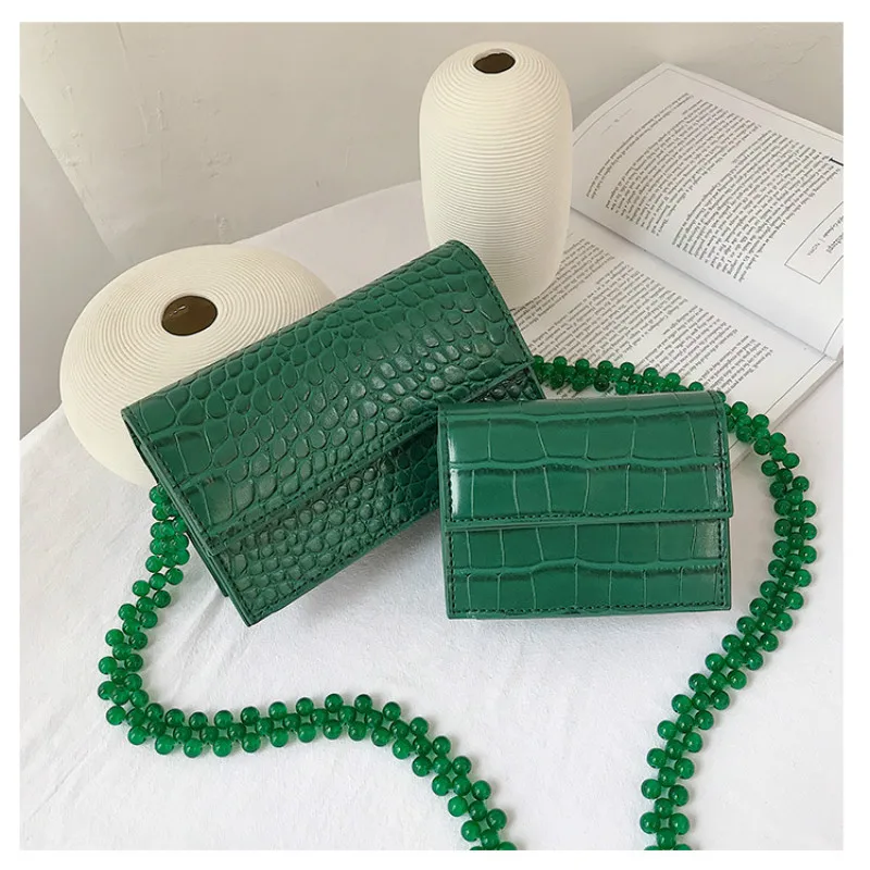 Mother and Kid's New Simple Small Square Messenger Bag Crocodile Pattern Girl Mini Bead Strap Shoulder Bag Women Crossbody Bag
Mother and Kid's New Simple Small Square Messenger Bag Crocodile Pattern Girl Mini Bead Strap Shoulder Bag Women Crossbody Bag
