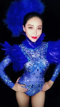 Women Blue Rhinestones Jumpsuit Sparkly Crystals Sexy Bodysuit Nightclub Female Singer Women's Birthday Stage DJ DS Clothes 
Women Blue Rhinestones Jumpsuit Sparkly Crystals Sexy Bodysuit Nightclub Female Singer Women's Birthday Stage DJ DS Clothes