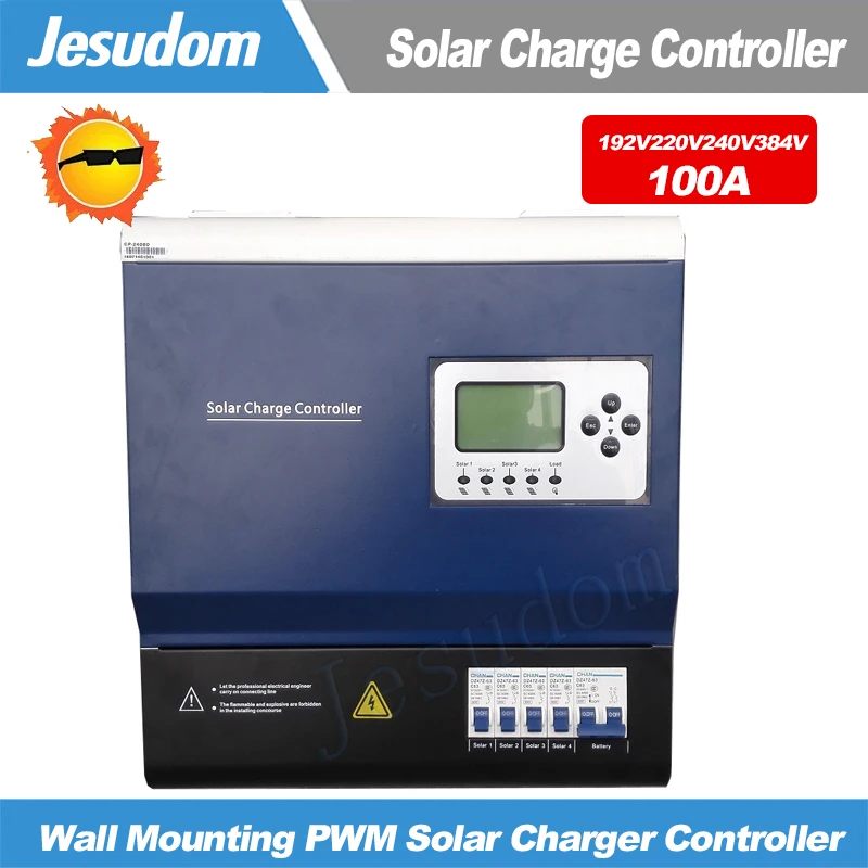 192V220V240V384V 100A Wall Mounting PWM Solar Charger Controller for Solar Power System with 4 Circuits Input
192V220V240V384V 100A Wall Mounting PWM Solar Charger Controller for Solar Power System with 4 Circuits Input