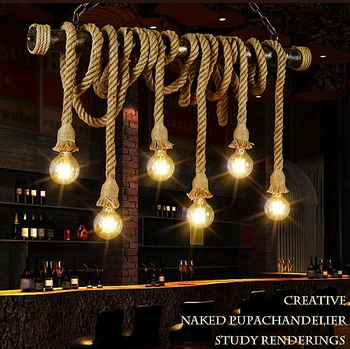 Industrial retro Rope hanging lights loft chandelier restaurant suspended lamps living room fixtures Cafe bar deco lighting
Industrial retro Rope hanging lights loft chandelier restaurant suspended lamps living room fixtures Cafe bar deco lighting