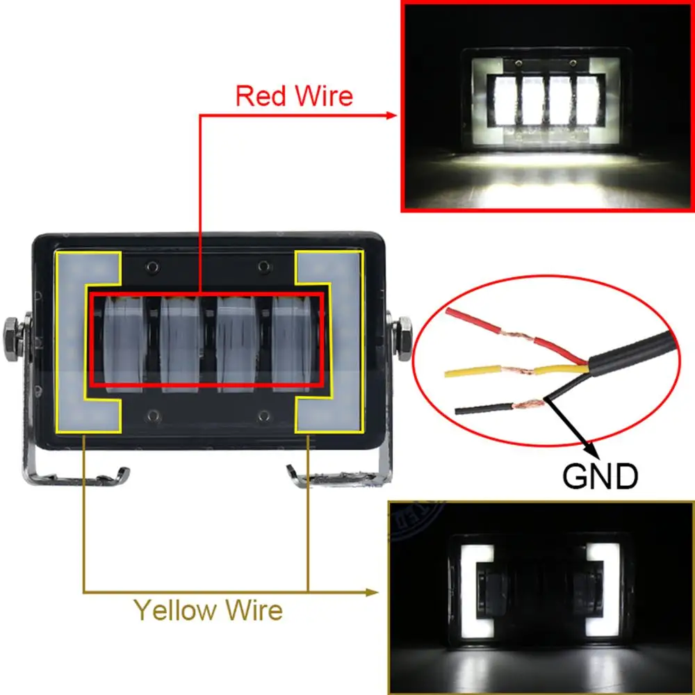 LED Light Bars 5inch 24W Off Road Work Light Bar with White DRL 12V 24V Driving Fog Lights for Boat Truck Jeep Fog Lamp Spotlight Offroad 4wd atv suv Excavator Road roller 4x4 motorcycle lightbar barra (3)