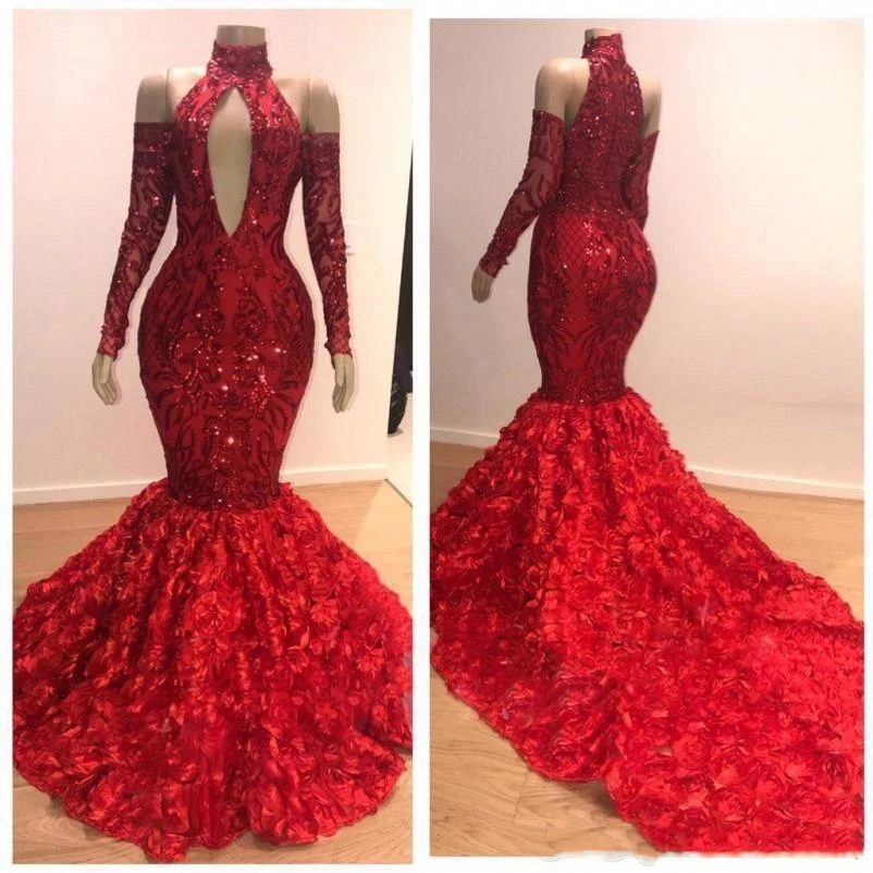Red Sequin Mermaid Long Sleeves Off Shoulder Prom Dresses 2019 Long Fashion High Neck Keyhole 3D Flowers Court Train Gala Dress
Red Sequin Mermaid Long Sleeves Off Shoulder Prom Dresses 2019 Long Fashion High Neck Keyhole 3D Flowers Court Train Gala Dress
