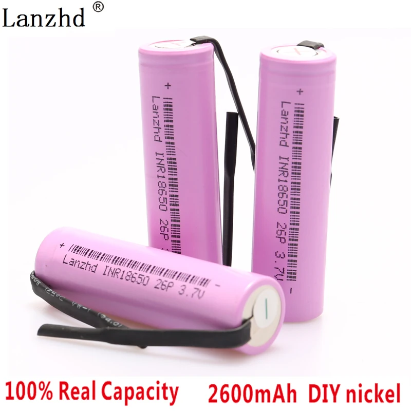 24PCS DIY 18650 Battery 3.7V INR18650 Nickel sheets 18650 Rechargeable Batteries Li ion 2600mAh for Remote control Tools
24PCS DIY 18650 Battery 3.7V INR18650 Nickel sheets 18650 Rechargeable Batteries Li ion 2600mAh for Remote control Tools