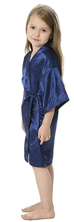 Kids Solid Satin Rayon Kimono Robe Bridesmaid Solid Bathrobe Children Nightgown Sleepwear Dressing Gown Kids Solid Satin Rayon Kimono Robe Bridesmaid Solid Bathrobe Children Nightgown Sleepwear Dressing Gown
