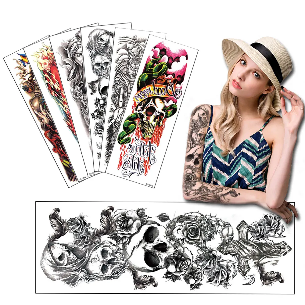 Glaryyears Large Arm Temporary Tattoo Sticker Skeleton Fake Tatoo Sleeve Flash Tatto Waterproof Big Body Art Men Women QS-Q001
Glaryyears Large Arm Temporary Tattoo Sticker Skeleton Fake Tatoo Sleeve Flash Tatto Waterproof Big Body Art Men Women QS-Q001