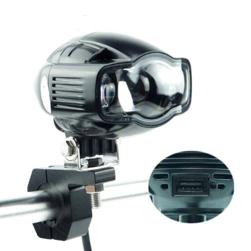 LED Motorcycle Headlight Lamp Motorbike E-bike LED Driving Fog Spot Headlamp Light Accesorios With USB Phone charging Port
LED Motorcycle Headlight Lamp Motorbike E-bike LED Driving Fog Spot Headlamp Light Accesorios With USB Phone charging Port