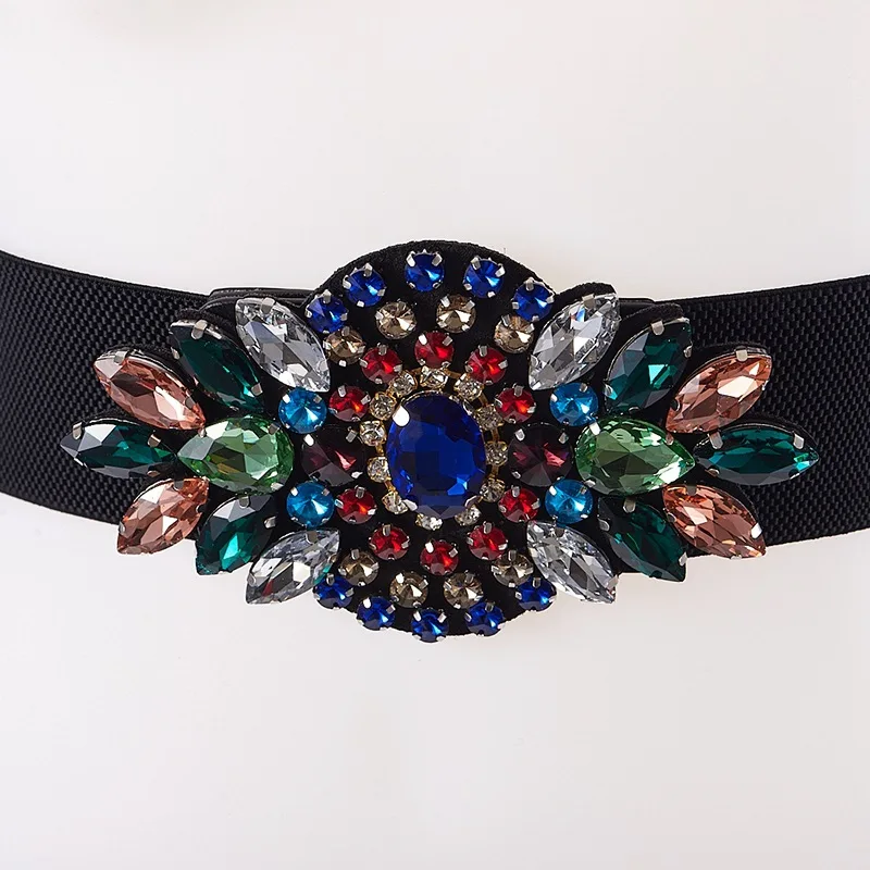 Brand Luxury Rhinestone Dress Belts Women Colorful Crystal Gem Elastic Waistband Fashion Ladies Corset Summer Dress Accessories
Brand Luxury Rhinestone Dress Belts Women Colorful Crystal Gem Elastic Waistband Fashion Ladies Corset Summer Dress Accessories