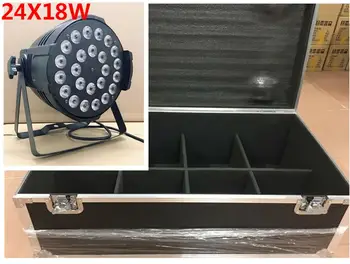 10 unids 24x18 W LED Par Luces con 1 flight case 6in1 rgbwa uv llevo la luz de par 
10 unids 24x18 W LED Par Luces con 1 flight case 6in1 rgbwa uv llevo la luz de par