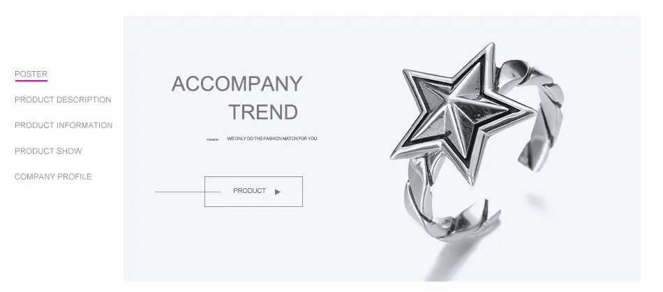 925-Sterling-Silver-Five-pointed-Star-Rings-Wedding-Engagement-Retro-Opening-Ring-Silver-Wholesale-2018-Fashion-T07